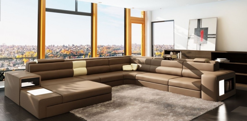 Corner sofa Sofa Couch Upholstery Suite Design Textile Leather Living landscape