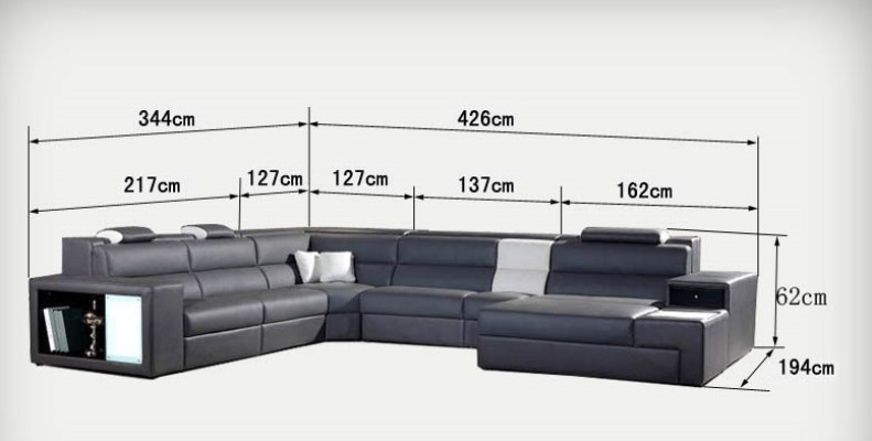 Corner Leather Modern XXL Couch Living landscape Leather sofa Sofa U-shape B2006