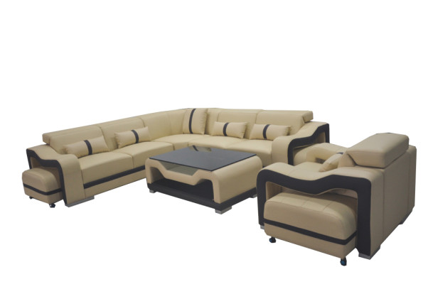 Leather Sofa Couch Upholstery Corner Suite TV-cabinet Table Seat Corner Armchair Living landscape