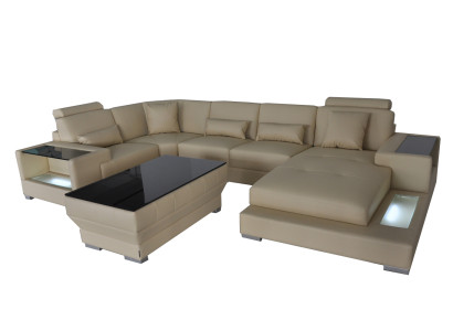 Leather Sofa Couch Upholstery Eck Designer Suite Living landscape Sets Eck new