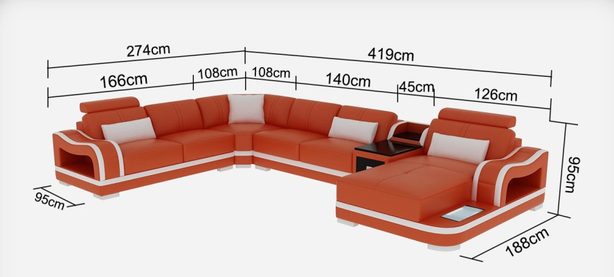 Leather Sofa Couch Living landscape Suite Design Modern Corner Decorative Sofa