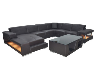 Living landscape Corner sofa Upholstery seating area seating set leather sofa sofa couch + USB