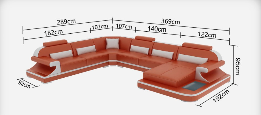 Leather sofa Couch Living landscape Corner sofa Corner Suite Design Modern Sofa G8021