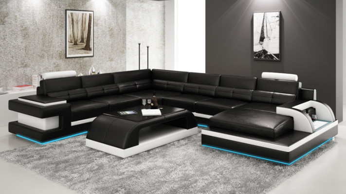 Modern Corner sofa Couch Upholstery Corner suite Living landscape Sofa Corner Suite + USB