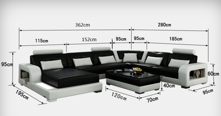 Sofa Corner sofa Design Living landscape with Shelf Upholstery Seat Suite Leather sofa USB