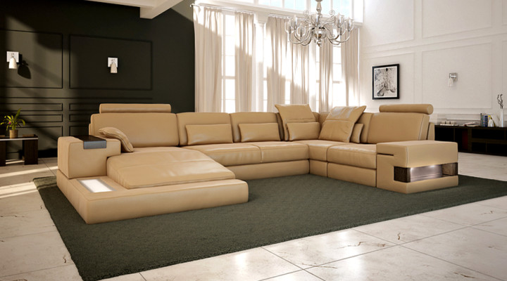 U-shape Sofa Living landscape U-shape Corner sofa Couch Suite Upholstery Corner sofa with USB