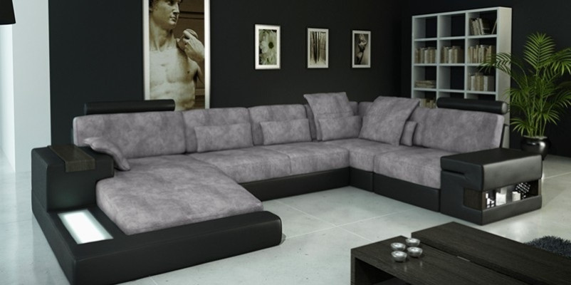 Design Leather Sofa Couch Upholstery Suite Living landscape Sofas Couches with USB