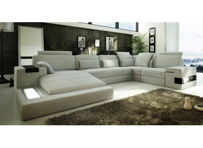 Design Sofa Corner sofa + USB Couch Suite Upholstery Seat Corner Sofas Living landscape