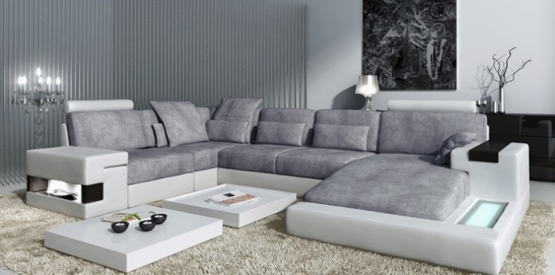 Design Sofa Corner sofa + USB Couch Suite Upholstery Seat Corner Sofas Living landscape