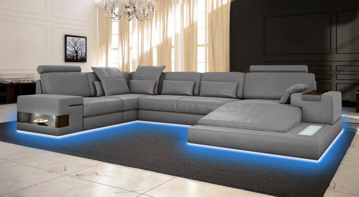Large sofa Living landscape Leather sofa with USB Design Sofa Couch Upholstery Corner sofa