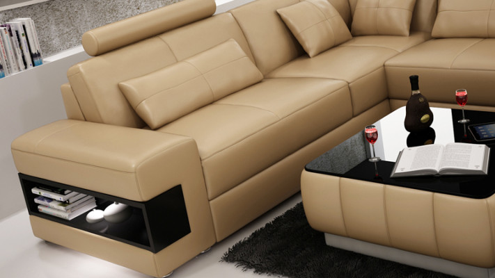 Leather sofa couch living landscape modern corner sofa corner decor suite design