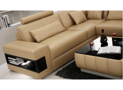 Leather sofa couch living landscape modern corner sofa corner decor suite design