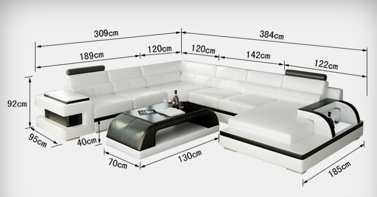 Leather sofa Couch Living landscape Corner sofa Corner Suite Design Modern Sofa L6017