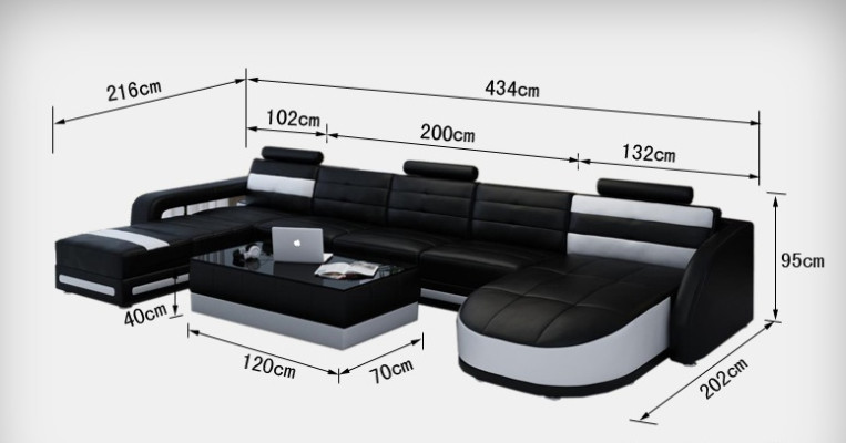 Corner sofa with ergonomic backrest and comfortable armrests