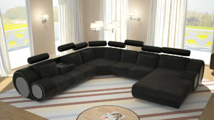 Sofa Designer Living landscape U-shape Couch Corner sofa Upholstery Suite Corner suite