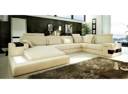 Leather sofa sofa couch upholstery corner design living landscape corner suite big sofas