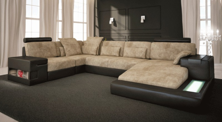 Leather U-shape Living landscape Upholstery Corner sofa Couch Leather Sofa Corner sofa Corner sofa