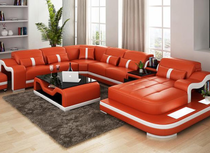 XXL Living landscape Corner sofa Upholstery Corner suite Corner sofa Sofa Upholstery Seat Corner