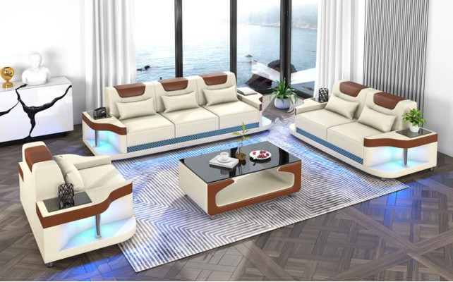 Sofa set 3+2+1 Seater Set Design Sofa Upholstery Couches Living room set Leather