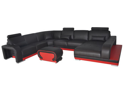 Sofa Corner sofa Design Upholstery Corner sofa Living landscape Corner suite Couch U-shape +USB