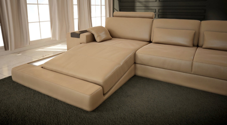 Leather Design Sofa Couch Upholstery Corner sofa Suite Living landscape Corner sofa XXL Corner