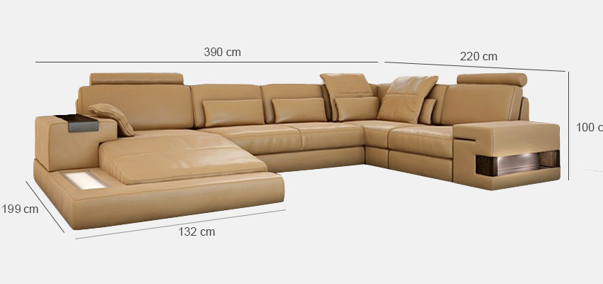 Leather sofa Designer Sofa U-shape Living landscape Couch Upholstery Corner sofa Suite new
