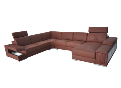 Living ambience with a U-shaped designer corner sofa