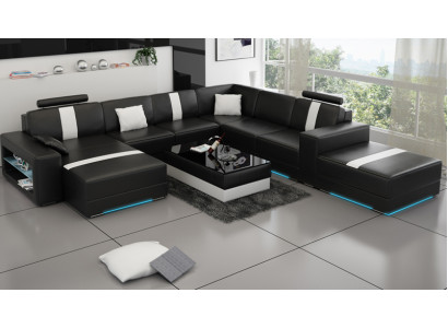 Leather sofa U-shape Couch Living landscape Corner sofa Suite Design Modern Sofa K5010