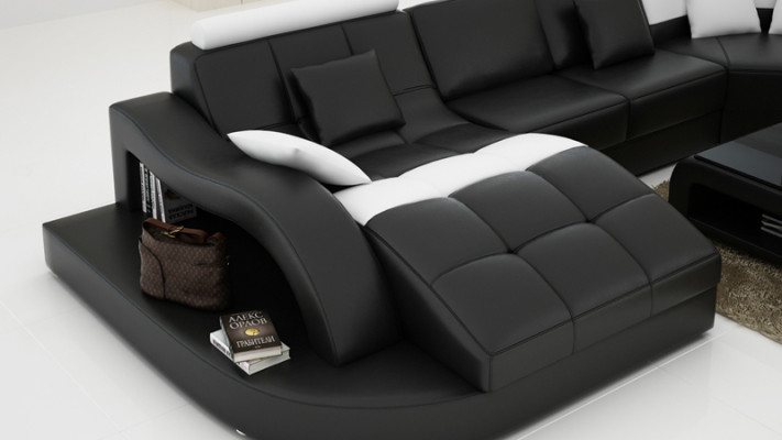 Leather sofa Couch Living landscape Corner sofa Corner Suite Design Modern Sofa L6015B