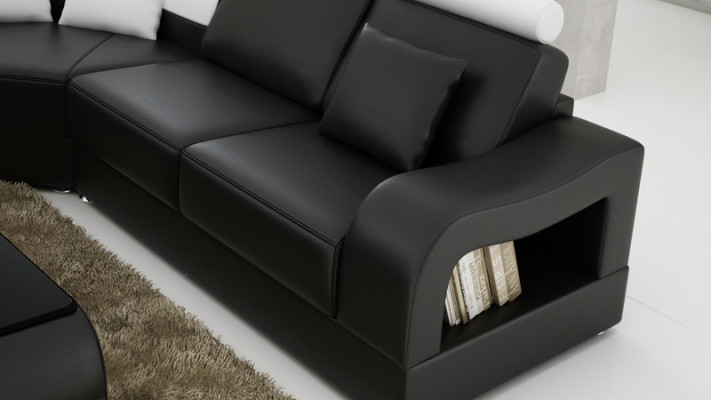 Leather sofa Couch Living landscape Corner sofa Corner Suite Design Modern Sofa L6015B