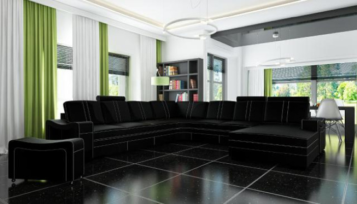 XXL leather sofa with USB leather couch Living landscape Corner sofa new Suite Sofa FRANCO