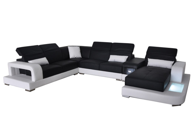 Modern Seat Upholstery Living landscape Living room Couch Upholstery Corner USB + Light