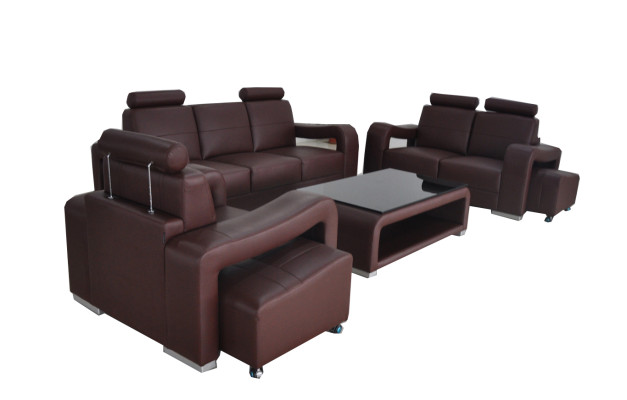 Suite Leather Sofa with USB Upholstery Couches Sofas Luxury new Living landscape 3+2+1