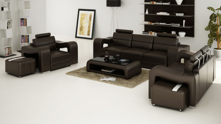 Suite Leather Sofa with USB Upholstery Couches Sofas Luxury new Living landscape 3+2+1