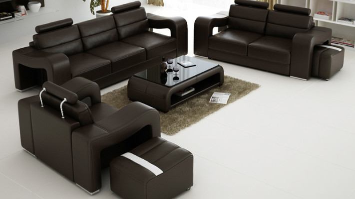 Suite Leather Sofa with USB Upholstery Couches Sofas Luxury new Living landscape 3+2+1