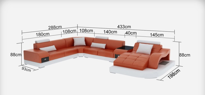 Leather Sofa Modern Couch Living landscape Corner sofa Corner Decor Design Suite