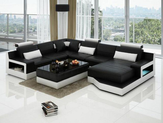 Leather sofa Corner sofa Design Couch Suite Living landscape Corner Seat Upholstery Ulm new