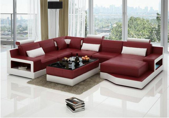 Leather sofa Corner sofa Design Couch Suite Living landscape Corner Seat Upholstery Ulm new