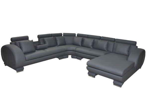 Corner Leather Sofa Couch Upholstery Seat Living landscape Design XXL U-shape
