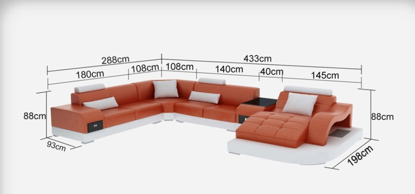 Leather Corner Sofa Corner Living landscape Suite Design Modern Couch Sofas U-shape G8009