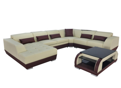 Leather Sofa Couch Upholstery Eck Designer Living landscape Sets Eck new Suite