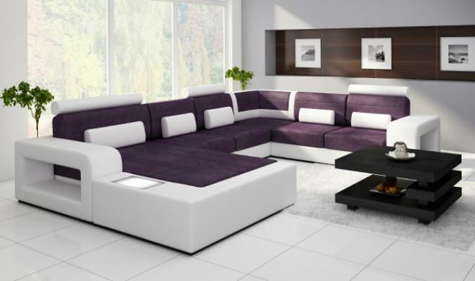 Living landscape Sofa with USB,Sofa set Fabric Textile Leather Sofa with lighting