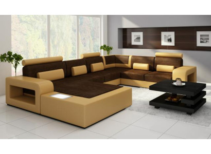 Living landscape Sofa with USB Sofa set Fabric Textile Leather Sofa with lighting