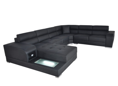 Leather Sofa Couch Living landscape Suite Design Modern Corner Sofa U-shape G8029
