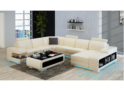 Leather sofa Modern Couch Living landscape Corner Corner sofa Decor Design Suite