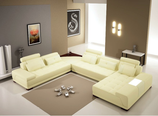 Leather sofa with USB Sofa Upholstery Seat Corner Living landscape Couch Corner suite PH376