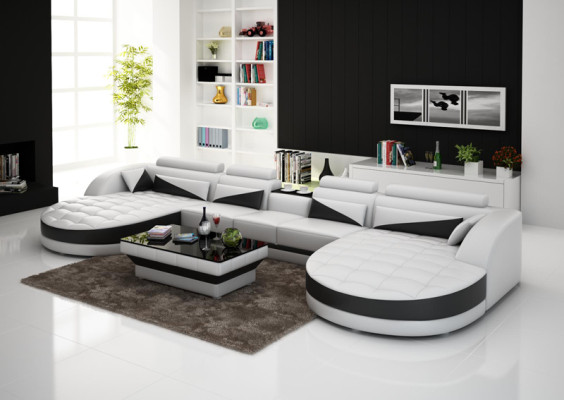 Modern design U-shape corner sofa for a stylish living room