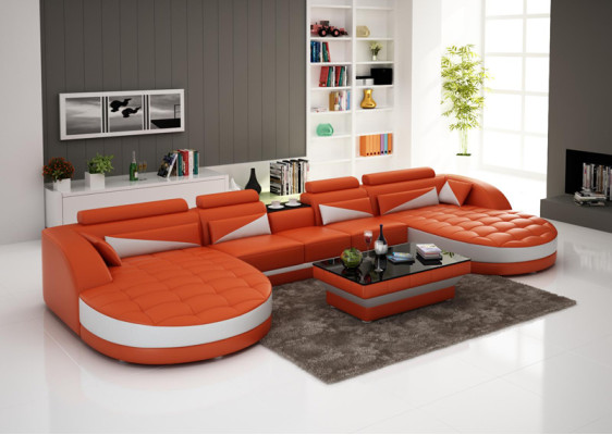Modern design U-shape corner sofa for a stylish living room