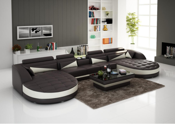Modern design U-shape corner sofa for a stylish living room