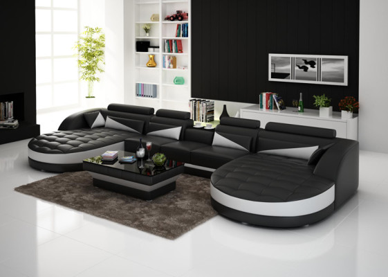 Modern design U-shape corner sofa for a stylish living room